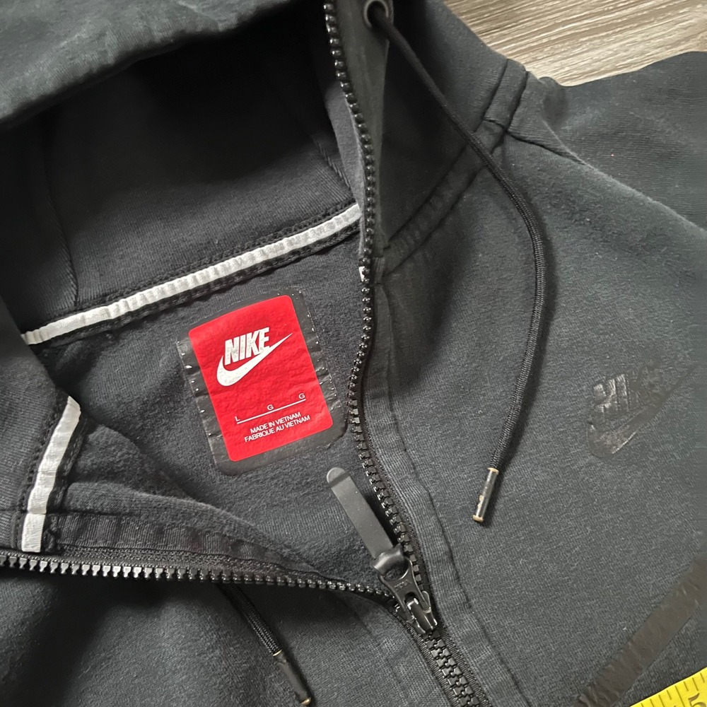 Nike Tech Fleece Full Zip Hoodie Athletic Gym Black Mens Large 805144-010 - Picture 5 of 9